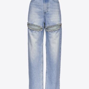 Heart Cutout Jeans - Blue
